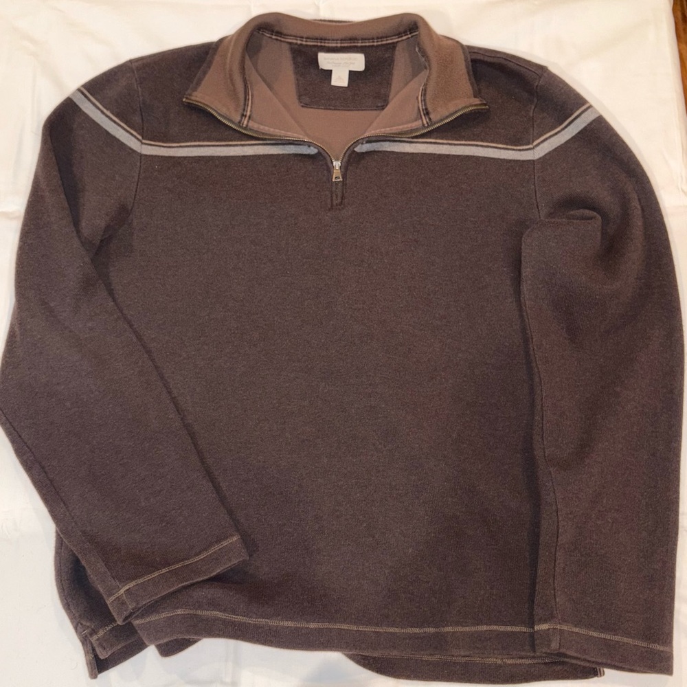 Vintage banana republic Men's Brown Quarter-Zip Sweater